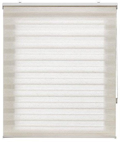 Blindecor | Rollo für Nacht und Tag nach Maß | Doppelschichtig | Leinenfarbe | 120 x 180 cm (Breite x Höhe) Stoffgröße 117 x 175 cm | Fensterrollos