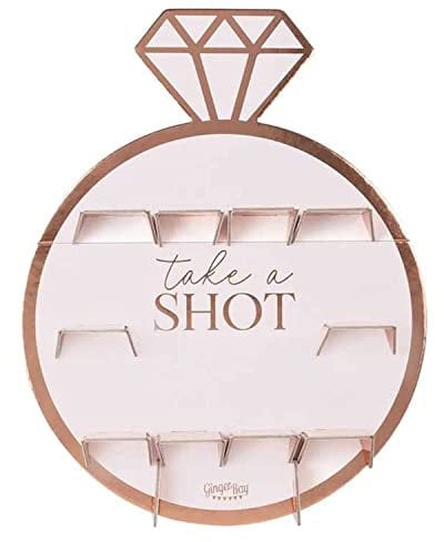 Ginger Ray Hen Party Rose Gold Foiled Ring Shot Wall Holder Wedding