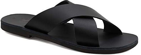 EMMANUELA handcrafted for you Homme Icarus Sandale Glissante, Noir, 46 EU