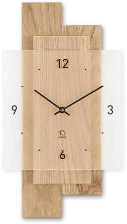 Natuhr Wanduhr Holz Eichwald Eiche Massivholz Mineralglas U.T.S. Uhrwerk (Eiche unbehandelt, Funkuhrwerk)