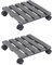 vidaXL 2X Pflanzenroller 2 Rollen mit Bremsen Blumenroller Transportroller Rollbrett Topf Kübel Roller Untersetzer Grau 30x30x7,5cm WPC
