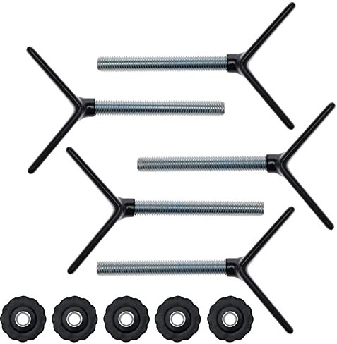 EMSea 5 Sets Baby Gate Stairs Banister Adapter M10 Stair Y Threaded Spindle Rods for Pressure Mounted for Child & Pet Safety Gates