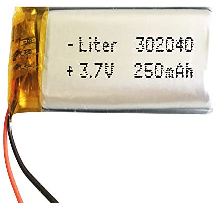 Batterie 302040 LiPo 3.7V 250mAh 0.925Wh 1S 5C Liter Energy Battery pour l'électronique Rechargeable Téléphone Portable Smartwatch GPS - Ne Convient Pas à la Radiocommande 22x20x7mm (250mAh|302040)