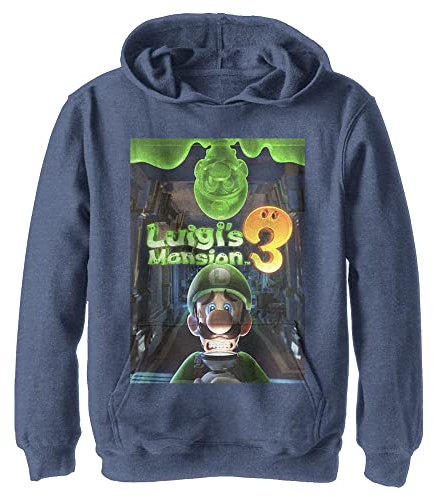 Nintendo Luigi's Mansion 3 Poster Jugend Pullover Hoodie, Marineblau meliert, M