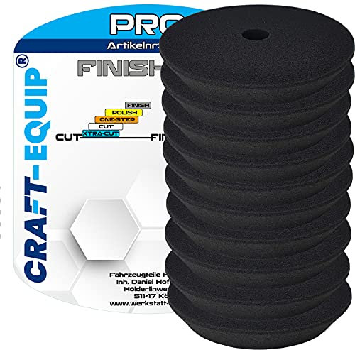 10er Sparpack Craft-Equip PRO Polierschwamm Polierpad mit Klettverschluss Made IN EU (10er Sparpack 80mm DA Polierschwamm Finish GRAU)