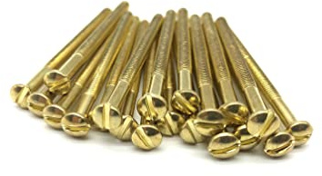 Jones DIY M3.5 Brass/Gold Electrical Socket Screws, 50mm, For Switches, Light Switch, Plug Sockets, 3.5mm x 50mm, (20)