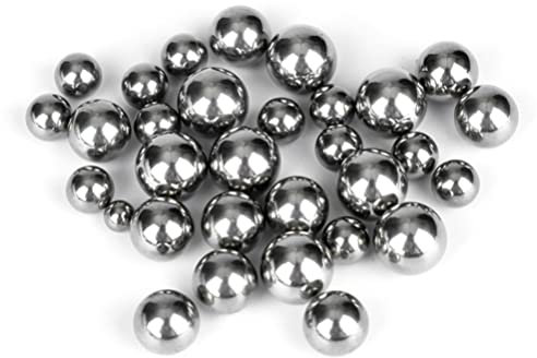 BOUACOUA 0.5mm-35mm Stahlkugeln Edelstahl Reinigungsperlen Metallkugeln Kugellager 6mm, 100 Stück