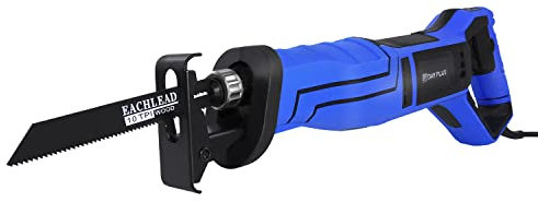 Säbelsäge Universalsäge Astsäge Schnitthub 28 mm 900 Watt Variabler Drehzahl von 0-2800 RPM, 5 x Säbelsägeblatt, 2 Kohlebürsten, werkzeugloser Sägeblattwechsel) für von Holz, Aluminiumprofilen