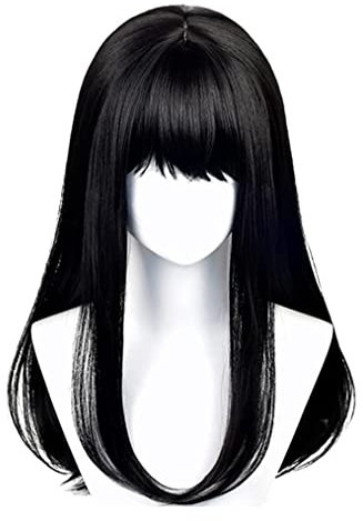 GZIRUE Asa Mitaka Wig Cosplay Black Long Hair Wigs Anime Costume Man with Wig Cap