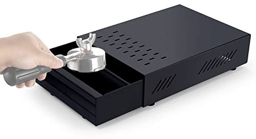 Espresso-Klopfbox-Schublade, Edelstahl-Kaffee-Klopfbox, Verdickte KaffeerüCkstands-Pulverbox FüR HaushaltsgeschäFt, KaffeemaschinenzubehöR (Schwarz)