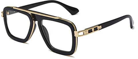 Long Keeper Retro Square Sunglasses for Men Women Classic Pilot Sunglasses Vintage Style Metal Square Frames Anti UV400 Sun Glasses Unisex