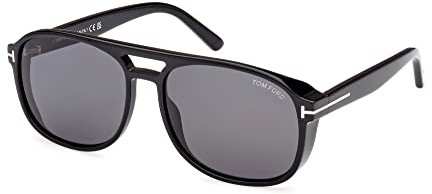 Tom Ford Sonnenbrillen ROSCO FT 1022 Shiny Black/Grey 58/16/140 Unisex