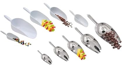 BALSAT Pala recogedora de hielo, café, gominolas, productos a granel. Inoxidable o Plástico. Varias medidas (1 Kg., Acero inoxidable)