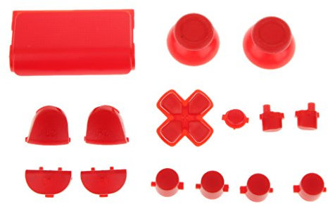 Accessoires pour manette de PS4, rouge, kit de remplacement pour bouton de bouton mod, installation facile, compatible avec PS4 JDS-001/011