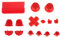 Accessoires pour manette de PS4, rouge, kit de remplacement pour bouton de bouton mod, installation facile, compatible avec PS4 JDS-001/011