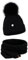 ELIMELI® Mütze Und Schal Damen Winter Kombi Set - Warme Strickmütze Wintermütze Mit Bommel - Slouch Strick Beanie Bommelmütze (Schwarz - Set)