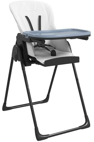 ZONEKIZ Baby-Hochstuhl Kinderhochstuhl Kinder Boostersitz Sitzerhöhung Babysitz mit abnehmbaren Tisch für 6-36 Monate Baby Kunstleder Schwarz 70 x 53 x 107 cm