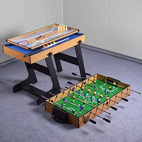 NOALED Multi-Spieltisch, 4-in-1-Kombi-Spieltisch mit Kicker-Billard, Tischfußball-Billard-Tischspiel für die Familiennacht-Heimparty
