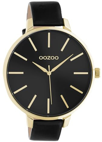 Oozoo Damen Armbanduhr Timepieces Analog Leder schwarz UOC10844 Analoguhr