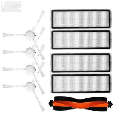 Compatible for Xiaomi Robot Vacuum X10, piezas de aspiradora, repuesto de cepillo lateral principal, filtro Hepa, paño de fregona, bolsa for el polvo, cubierta del cepillo principal ( Color : Set t )