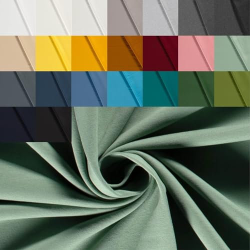 Sweat angeraut - Sweatstoff Meterware - Stretchsweat - Sweatshirtstoff - Joggingbaumwolle warm kuschelig weich - uni *Ab 50cm, Farbe: 022 mint