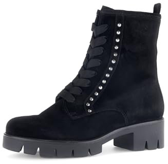 Gabor Damen Schnürstiefeletten, Frauen Stiefeletten,Best Fitting,Stiefel,Bootee,Booties,halbstiefel,schwarz(Altsilber),40 EU / 6.5 UK