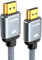 Snowkids Cavo HDMI 4K 1,8 m Tramite Ethernet in Nylon Intrecciato - Supporta 3D/Audio Posteriore per Blu-Ray/PS-3/PS-4/for Netfix/for Fire TV/Screen - Grigio