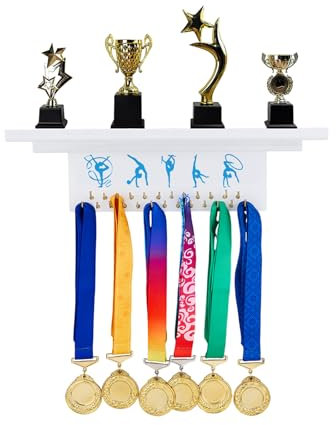 SUPERDANT Scaffale per Trofei e Medaglie In Legno Sincronizzato per Ginnastica, Robusti Supporti per Medaglie per La Ginnastica, Scaffale per Trofei, Espositore per Premi Sportivi