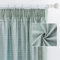 MYSKY HOME Gardinen und Vorhänge Wohnzimmer Gardine mit Kräuselband Schlaufenschal Vorhang 2er Set Gardine Halbtransparent Leinenoptik Curtains for kinderzimmer, H 245 x B 140 cm, Aqua Blau