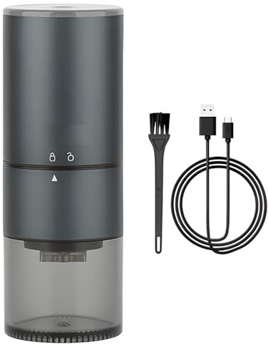 kosingna Electric Coffee Bean Grinder for Quiet Grinding 25g Bean Capacity Stainless Steel Core Type-C Rechargeable Stepless Adjustable Coarseness Burr Grinder with Cleaning Brush