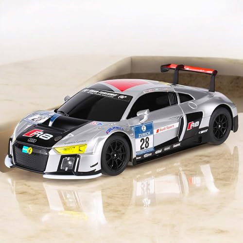 RC ferngesteuertes Auto im offiziell lizenzierten Design, Kompatibel mit Audi-R8-LMS-Racing Edition, Modell-Maßstab 1:18, Lizenz-Fahrzeug mit 2.4GHz Fernsteuerung, Spielzeug für Kinder und Erwachsene