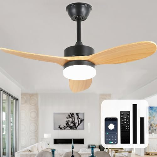 36 Dimmable Farmhouse Ceiling Fan with Light and Remote Control, Black Chandelier Fans with Lights for Indoor and Outdoor, DC Motor Fandelier with Two Rods for Patio, Living Room, Dining Room