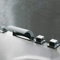 Duschsystem Wannenbatterie, 5 Loch Set Badewannenarmatur Handbrausearmatur Wasserfall Badewanne Wasserhahn Edelstahl Modern Armatur für Bad Badezimmer, Silber