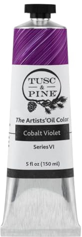 Tusc & Pine Artist Oil Paint - Cobalt Violet, 150 ml, Non-Yellowing, Rich & Creamy Consistency, Maximum Pigment Load, Small Batch Milled Oil Paints Made in the USA for Professional Artists