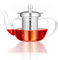 Spring Chef Durable Infuser Teapots for Loose Tea, Borosilicate Glass Teapot with Infuser, Transparent Round Glass Tea Pot 600ML/21.11OZ