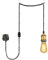FSLiving 4.5 Meters of Black Twisted Fabric Cable Plug in Pendant Lighting Kit Pendant Light Fitting with Dimmer Switch and E27 Matte Gold Lamp Holder