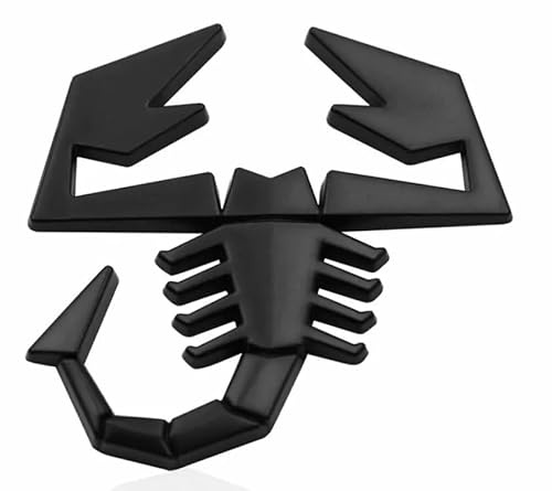 Skorpion Auto Motorrad Emblem FIAT Sticker Aufkleber 3D Abarth Scorpion SCHWARZ