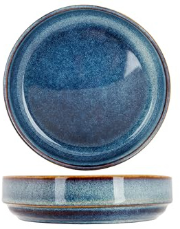 Cosy & Trendy Set mit 6 Schalen aus Steingut, Jade, Indigo, Durchmesser 16,5 x 4 cm
