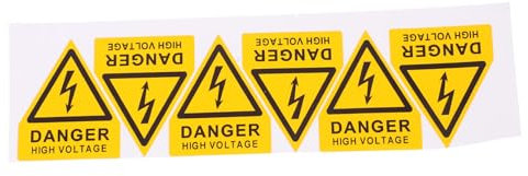 NUOBESTY 6 Stück Hochspannungs Warnaufkleber Gelbes Sicherheitsdreieck 40x50mm Selbstklebend Für Maschinen Und Schaltschränke
