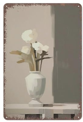 Dark Academia-Dekor, moderne Vase, Malerei, Ankleidezimmer-Dekor, ästhetische kreative Blechschilder, lustige Metallschilder, Vintage-Kunst, Wanddekoration, Haus, Garten, Cafés, Geschäfte, Bars, Clubs