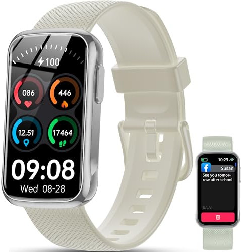OUKITEL Reloj Inteligente Mujer Viene con 2 Correas, 24 Modos Deportivos Fitness Tracker, 1.47 HD Smartwatch Pulsera Actividad, Contador de Calorías/Impermeable IP68, Soporte para Android/iOS