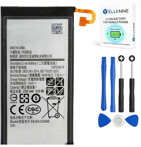 ELLENNE - Akku für Samsung A3 2017 A320 EB-BA320ABE mit 2350 mAh mit Schraubendreher-Set im Lieferumfang enthalten