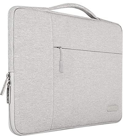 MOSISO Laptop Hülle Kompatibel mit MacBook Pro 16 Zoll 2024-2019 M3 A2991 M2 A2780 M1 A2485 A2141/Pro Retina 15 A1398, 15-15,6 Zoll Notebook, Polyester Multifunktion Sleeve Tasche, Grau