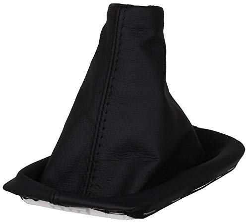 ICT Schaltmanschette Schaltsack mit Rahmen Echtleder Leder in schwarz kompatibel mit: Volvo C30 2006-2013, Manuell (schwarz)