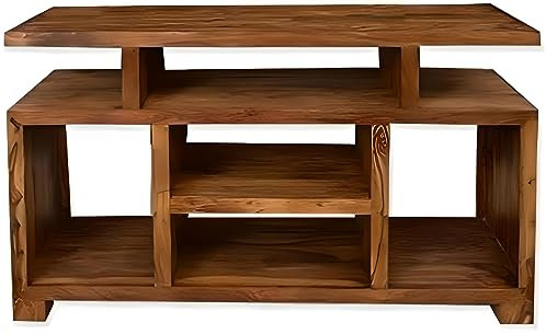 Oak and Pine Online Cube Petit Dark Solid Indian Flatscreen Flatscreen Plasma Entertainment TV Unit Stand in Sheesham Wood Living Room Furniture