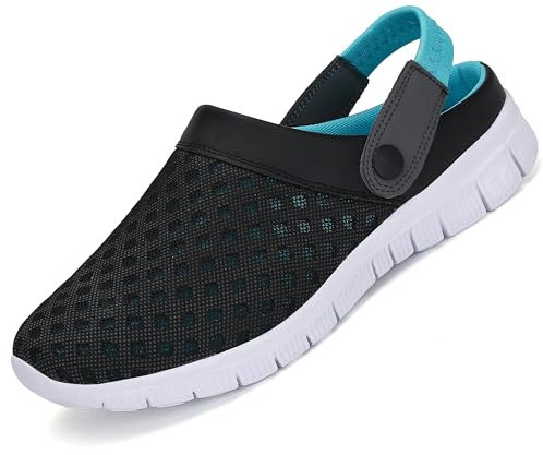 SAGUARO Hausschuhe Herren Sommer Outdoor Pantoletten Atmungsaktiv Damenhausschuh mit rutschfest Weiche Sohle, 44 EU, Blau