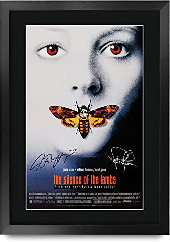 HWC Trading The Silence of the Lambs Anthony Hopkins, Jodie Foster Geschenke Geducktes Signiertes Autogramm Foto für Fans von Film Memorabilien - A3 Gerahmt