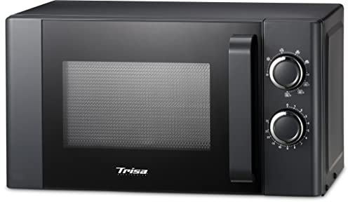Trisa Mikrowelle 20 Liter mit Grillfunktion, 9 Leistungsstufen, 30-Minuten-Timer & Herausnehmbarem Glas-Drehteller, Modernes Design