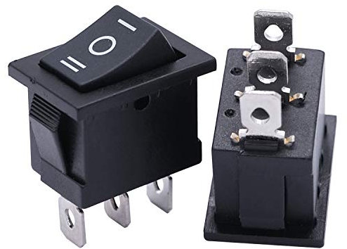 mxuteuk 5 pezzi interruttore a bilanciere marino incorporato alimentatore a commutazione a levetta SPDT ON-OFF-ON a 3 pin AC 250V 6A 125V 10A, MXU1-2-103