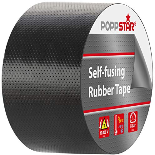 POPPSTAR selbstverschweißendes Universal Isolierband und Dichtungsband, LxBxH 5m x 50mm x 0,76mm, schwarz